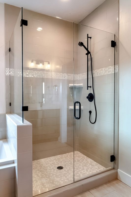 Glass Panel Shower with Matte Fixtures